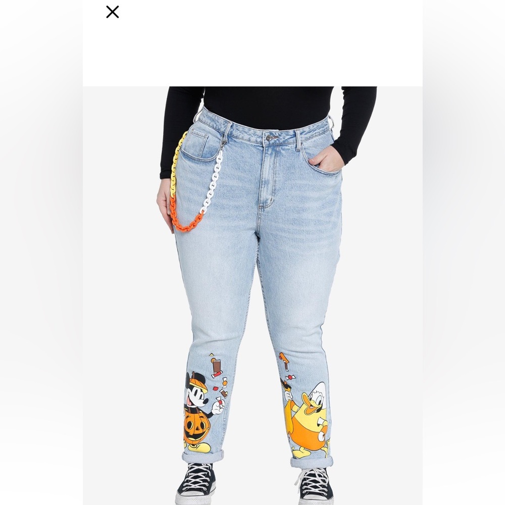Disney her universe Halloween candy corn mom jeans